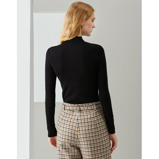 EITIE爱特爱秋季新款高领修身百搭显瘦纯羊毛针织衫女套头C2101806 商品图9