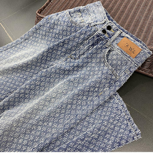 黛唯梵直筒牛仔裤女2022年夏季新款设计感女小众复古宽松百搭高腰阔腿裤 商品图8