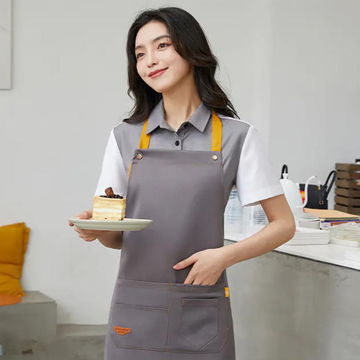 网红围裙定制logo印字时尚家用厨房工作服女餐饮服务员防泼水围腰 商品图3