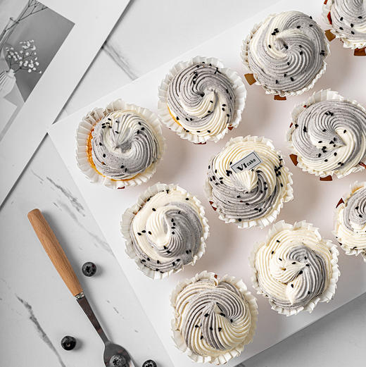 养生杯子蛋糕 12 枚（黑芝麻豆乳） 商品图0