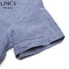 菱科斯男士短袖衬衫春夏新品男士小BUTTON DOWN 领全麻格子布短袖衬衫SS18WH115 商品缩略图4