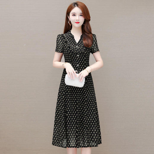 YWE 3S51印花连衣裙贵夫人气质裙 商品图1