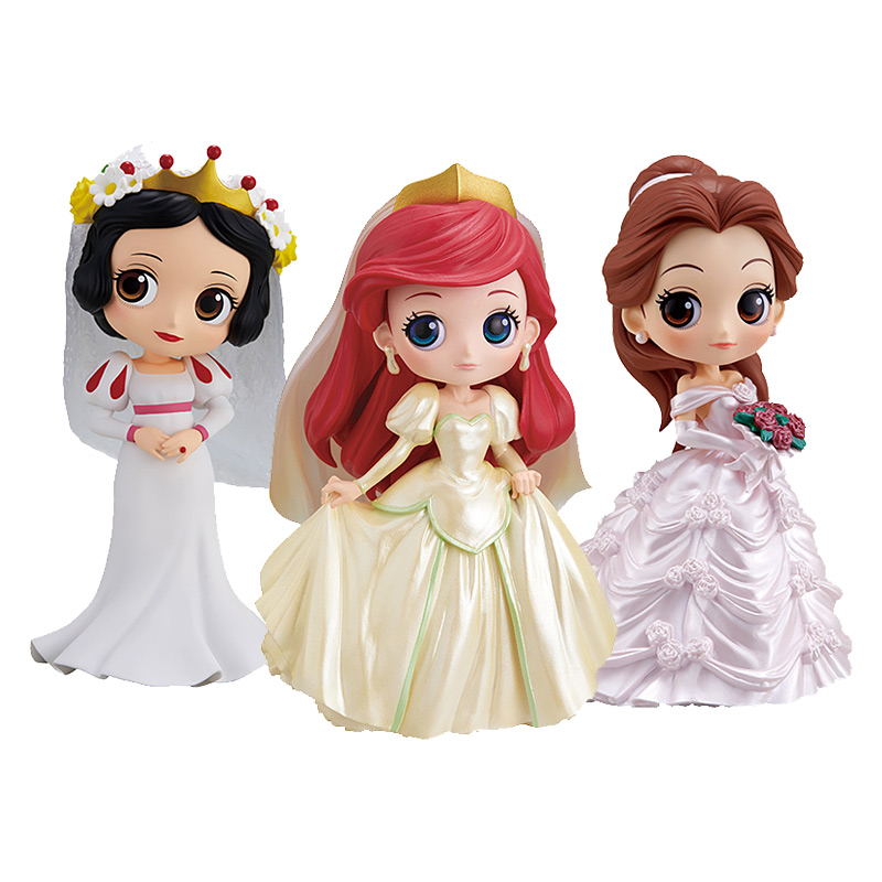 万代Bandai  qposket迪士尼公主婚纱特别版白雪公主贝儿爱丽儿