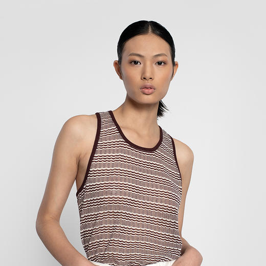 女士2022年夏款有机棉波浪纹工字背心 商品图0