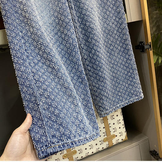 黛唯梵直筒牛仔裤女2022年夏季新款设计感女小众复古宽松百搭高腰阔腿裤 商品图4