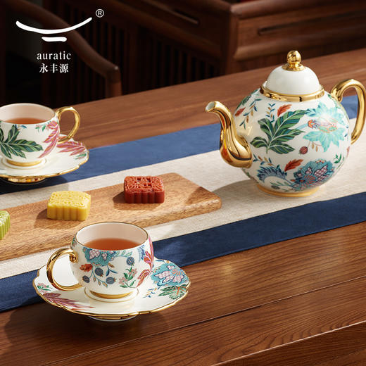 【国瓷·永丰源】幸福满园19头茶咖具客厅家用 陶瓷茶杯碟茶具轻奢精致茶具 商品图3