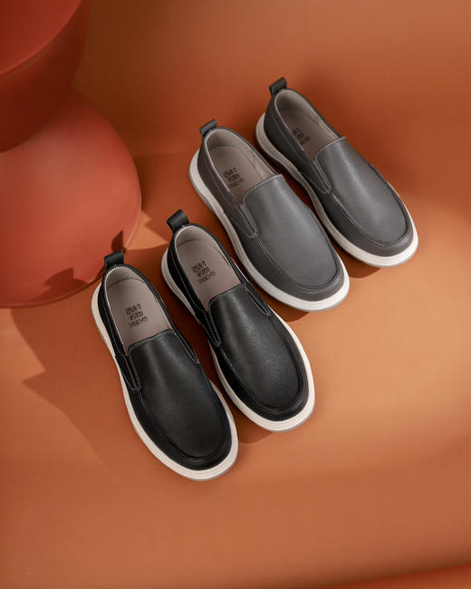 西村名物2022春季新款简约男士皮鞋尖头百搭男士商务休闲皮鞋T12AW11151 商品图2