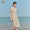 佐尔美2022夏季新款 桑蚕丝真丝弹力双绉小碎花连衣裙女E22LS32 商品缩略图2