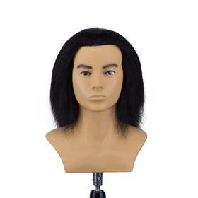 飞彩10寸黑色全人发男士带肩教练头