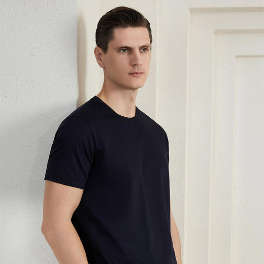 【纯棉男士圆领T恤】夏季新品男士薄款T恤纯色百搭圆领套头上衣 商品图1