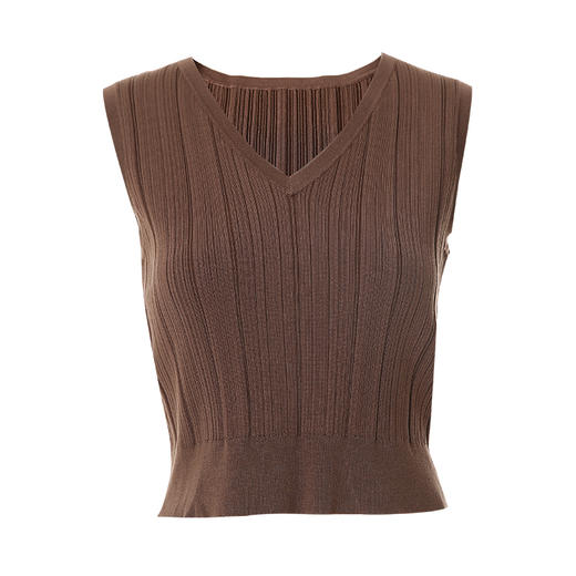 VIMAGE纬漫纪夏季新款v领短款显瘦百搭打底背心针织衫上衣2V1701322 商品图8