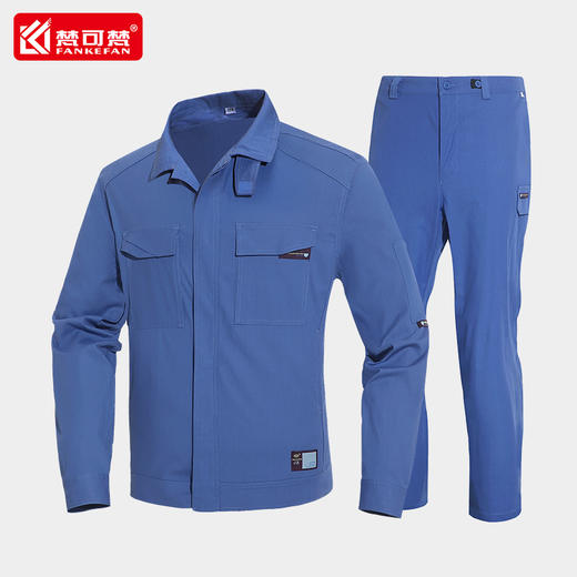 高端夏季工作服男防静电耐磨长袖工程工厂车间厂服劳动工装上衣 商品图1