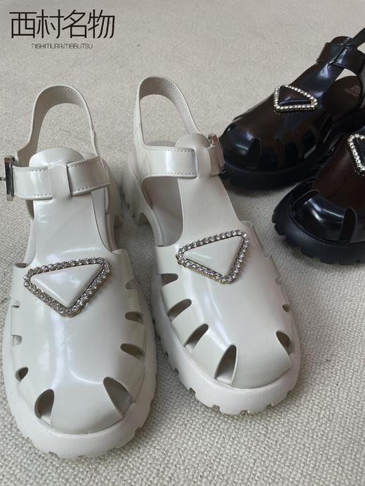 西村名物包头罗马凉鞋女2022年新款夏季百搭软底平底猪笼鞋X22BG24861 商品图0