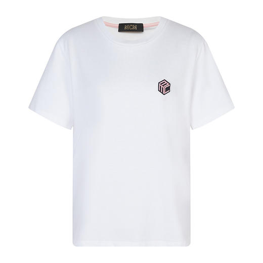MCM 男士Cubic Logo系列圆领短袖T恤 白色 MFTCSCK03 商品图0
