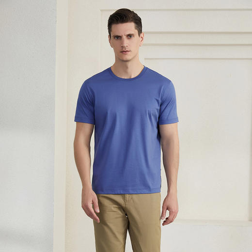 【纯棉男士圆领T恤】夏季新品男士薄款T恤纯色百搭圆领套头上衣 商品图2