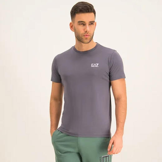 EMPORIO ARMANI EA7 男士棉质字母标志logo印花圆领短袖T恤 灰色 8NPT51 PJM9Z 1977 商品图1
