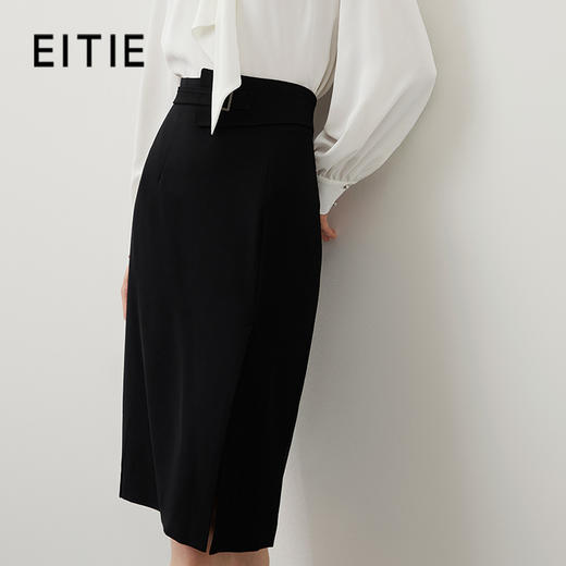 EITIE爱特爱秋冬新款优雅时尚高腰开叉百搭半身裙包臀裙女6706415 商品图0