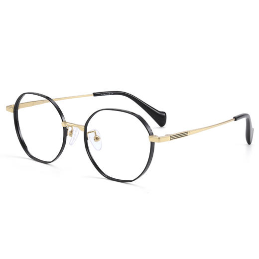 普莱斯SUYAN PT1338光学镜框 痞帅潮框 复古质感圆框 修颜瘦脸 β钛+无磁不锈钢 男女通用 四色可选 商品图0