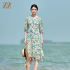 佐尔美夏季新款 桑蚕丝真丝乔其碎花连衣裙女E22LS69 商品缩略图3