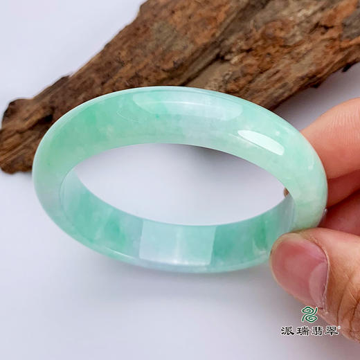 派瑞翡翠 翡翠手镯 糯种 绿色 商品图2