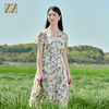 佐尔美2022夏季新款 桑蚕丝真丝乔其小碎花甜美连衣裙女E22LS36 商品缩略图1