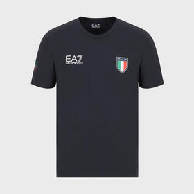EMPORIO ARMANI EA7 男士棉质字母标志logo盾牌印花圆领短袖T恤 藏蓝色  8NPTC0 PCA2Z 1578