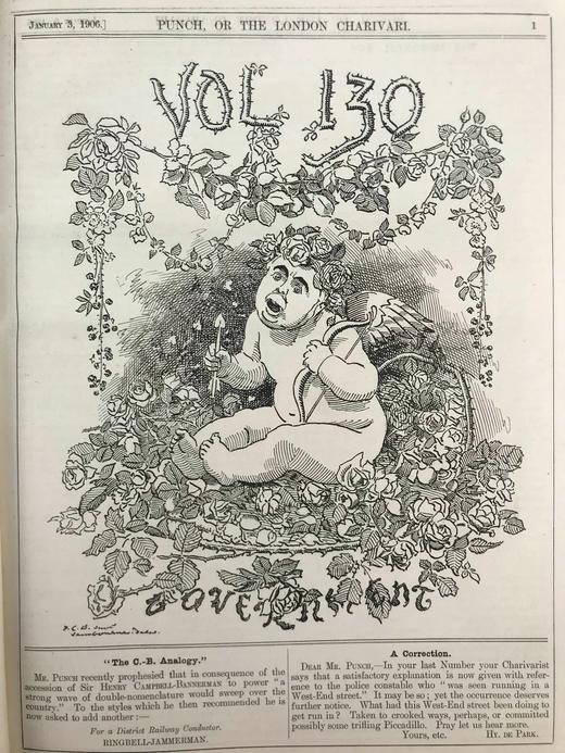 1906年1-6月 英国讽刺漫画杂志《笨拙》 数百幅插图 漆布精装16开 商品图3