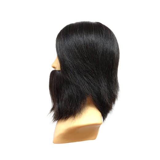 飞彩7寸黑色全人发带肩男士教练头 商品图1