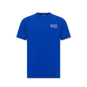EMPORIO ARMANI EA7 男士字母标志logo印花圆领短袖T恤 蓝色 3LPT03 PJEEZ 1597