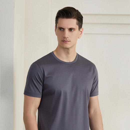 【纯棉男士圆领T恤】夏季新品男士薄款T恤纯色百搭圆领套头上衣 商品图5