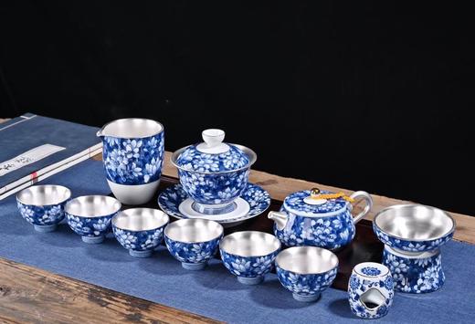 999纯银青花玉兰茶具 商品图0