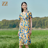 佐尔美2022夏季新款 桑蚕丝真丝弹力斜纹绸连衣裙女E22LS47 商品缩略图0