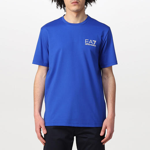 EMPORIO ARMANI EA7 男士字母标志logo印花圆领短袖T恤 蓝色 3LPT03 PJEEZ 1597 商品图1