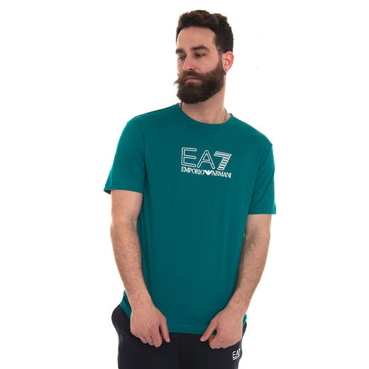 EMPORIO ARMANI EA7 阿玛尼 男士棉质字母标志logo印花圆领短袖T恤 绿色 3LPT81 PJM9Z 1839 商品图0