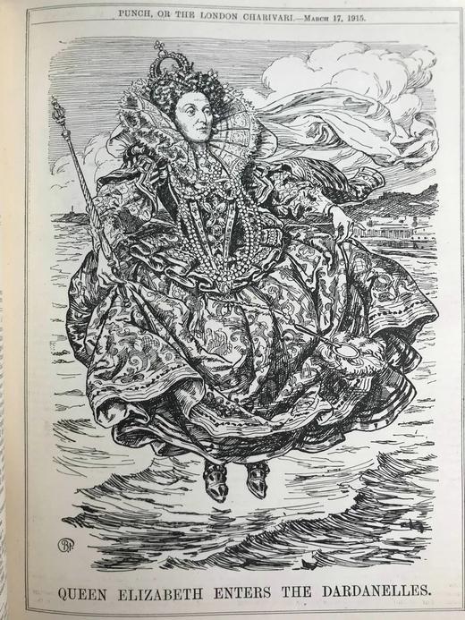 1915年1-6月 英国讽刺漫画杂志《笨拙》 数百幅插图 漆布精装16开 商品图9