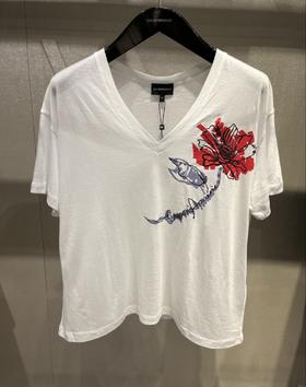 E ARMANI T恤衫  3L2T7Y2JTAZ-0100 .50%MODAL 50%COTTON