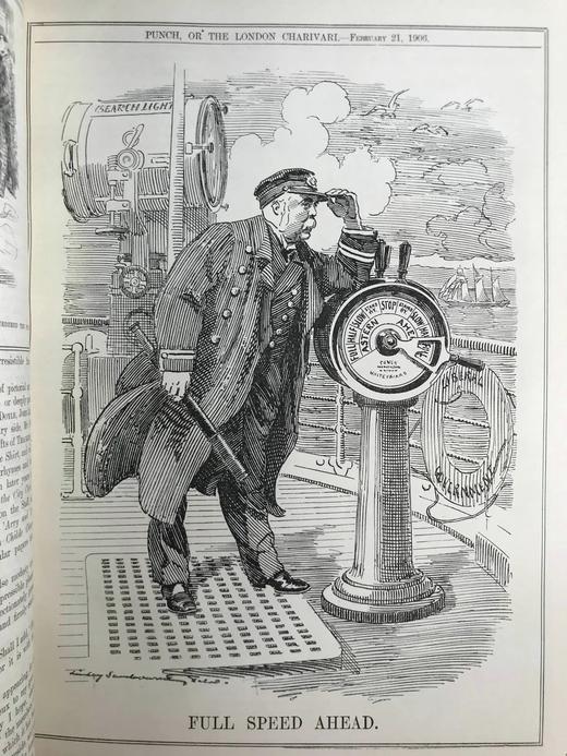 1906年1-6月 英国讽刺漫画杂志《笨拙》 数百幅插图 漆布精装16开 商品图9