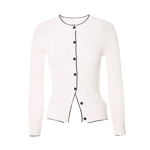 VIMAGE纬漫纪夏季新款白色百搭修身显瘦通勤简约针织开衫上衣V1701323 商品图4