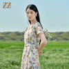 佐尔美2022夏季新款 桑蚕丝真丝乔其小碎花甜美连衣裙女E22LS36 商品缩略图4