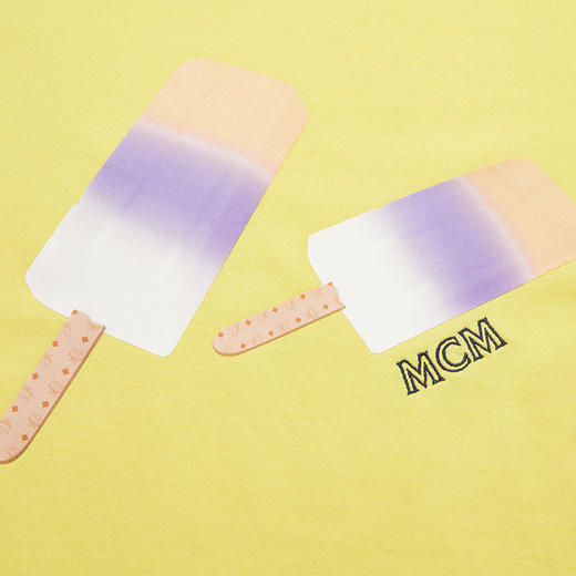 MCM 男士冰淇淋印花圆领短袖T恤 浅黄 MHTCSMM01 商品图3