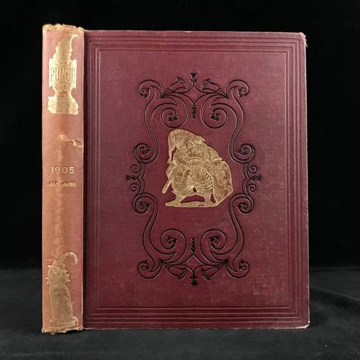 1905年1-6月 英国讽刺漫画杂志《笨拙》 数百幅插图 漆布精装16开 商品图0