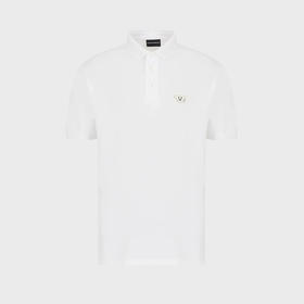 EMPORIO ARMANI 阿玛尼 男士Emoji趣味表情贴片POLO衫 白色 3L1FAL 1JUVZ 0101