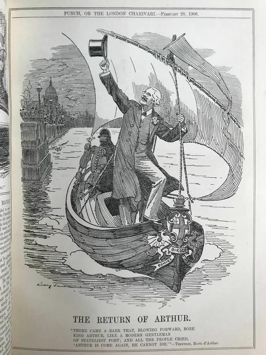 1906年1-6月 英国讽刺漫画杂志《笨拙》 数百幅插图 漆布精装16开 商品图7