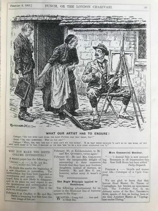 1905年1-6月 英国讽刺漫画杂志《笨拙》 数百幅插图 漆布精装16开 商品图13