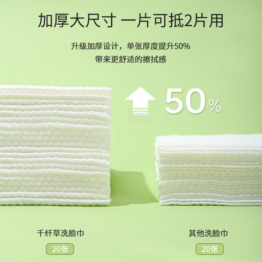 【5包42.9丨10包75.9】千纤草纯棉洗脸巾80抽/包 商品图2