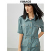 VIMAGE/纬漫纪春季新款通勤百搭工装裙收腰显瘦连衣裙V1707348 商品缩略图8