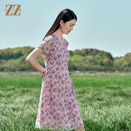 佐尔美夏季新款 桑蚕丝真丝乔其甜美连衣裙女E22LS43 商品图4