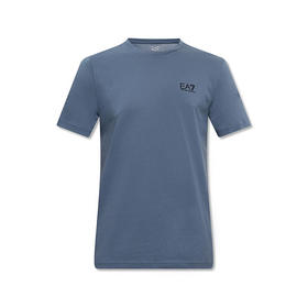 EMPORIO ARMANI EA7 男士棉质字母标志logo印花圆领短袖T恤 蓝色 8NPT51 PJM9Z 1537