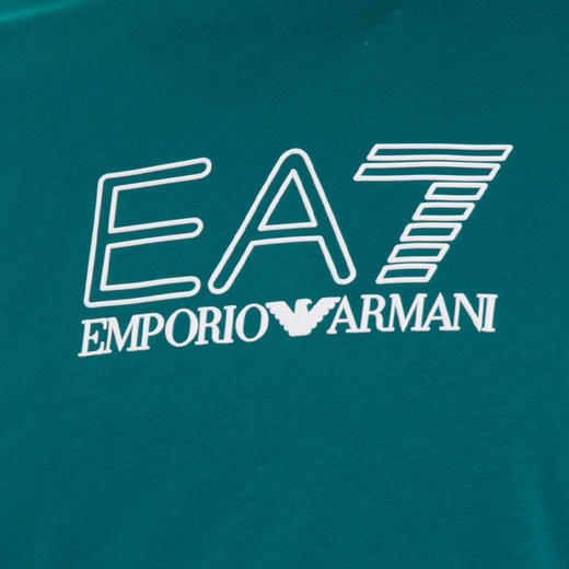EMPORIO ARMANI EA7 阿玛尼 男士棉质字母标志logo印花圆领短袖T恤 绿色 3LPT81 PJM9Z 1839 商品图3