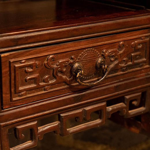 清 红木月洞式博古架（一对） 商品图2